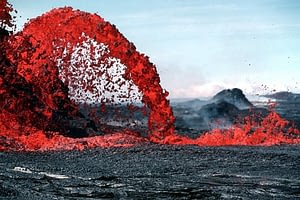 hot lava flowing